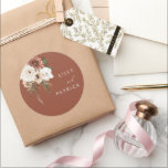 Bohemian Floral Terracotta Wedding Classic Round Sticker<br><div class="desc">Bohemian Floral Terracotta Wedding Classic Round Sticker

We also have plenty of other Invitation and collections.</div>