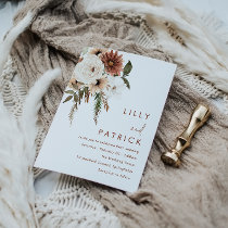 Bohemian Floral Terracotta Wedding Invitation