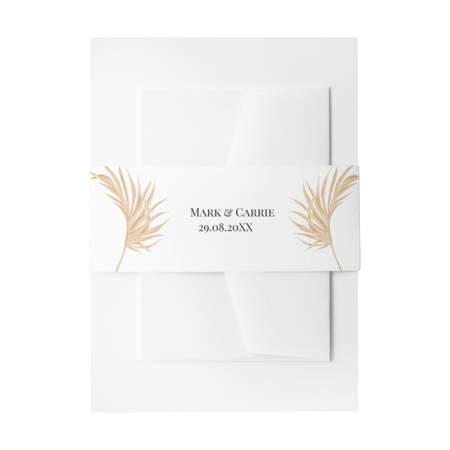 Bohemian Floral Terracotta Wedding Invitation Belly Band (Front Example)