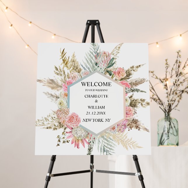 Bohemian Floral Wedding  Foam Board (In Situ (Stand))