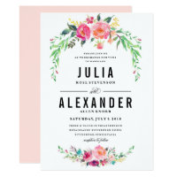 Bohemian Floral Wedding Invitation