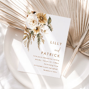 Bohemian Floral Wedding Invitation