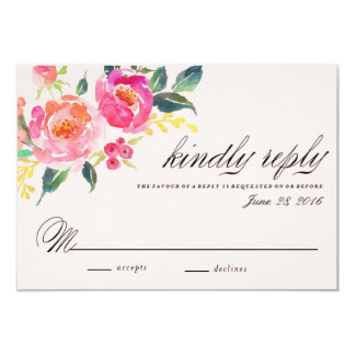 Bohemian Floral Wedding response card