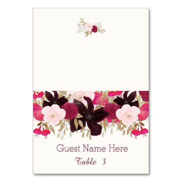 Bohemian Floral Wedding Table Escort Cards