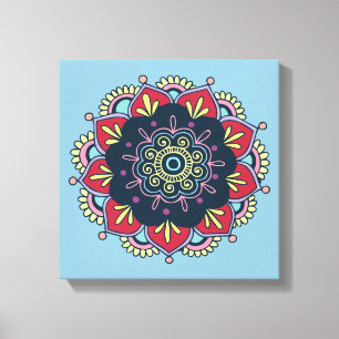 bohemian floral wrapped canvas print