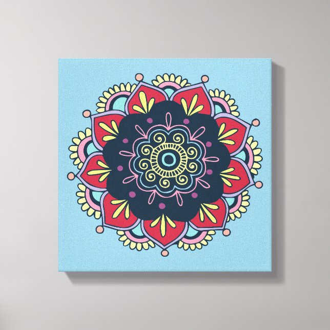 bohemian floral wrapped canvas print (Front)