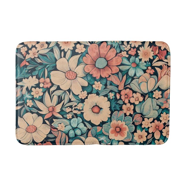 Bohemian Flower Bath Mat (Front)