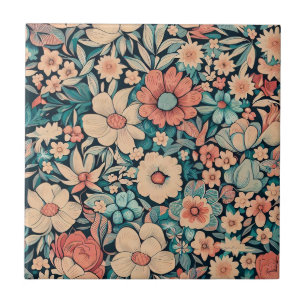 Bohemian Flower Ceramic Tile