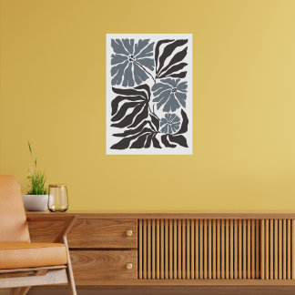 Bohemian Flower Market | Modern Abstract Leaves Poster