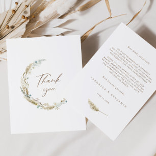 Bohemian Flowers & Pampas Grass Thank You Card