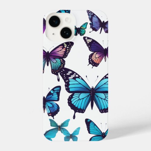 Bohemian Flutter Butterfly  Feather T_Shirt Desi iPhone 14 Case