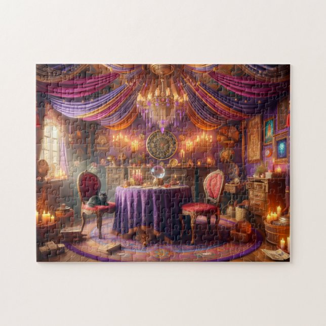 Bohemian Fortune Teller Mystical Tarot Décor Jigsaw Puzzle (Horizontal)