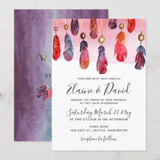 Bohemian free spirit wedding invitations