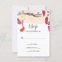 Bohemian free spirit wedding invitations rsvp