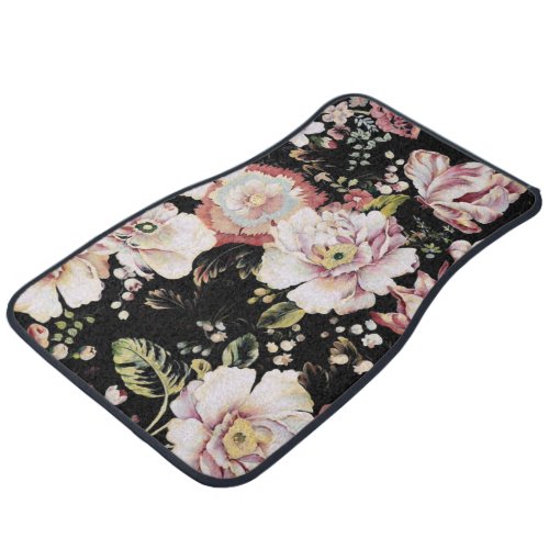 bohemian french country chic black floral car mat