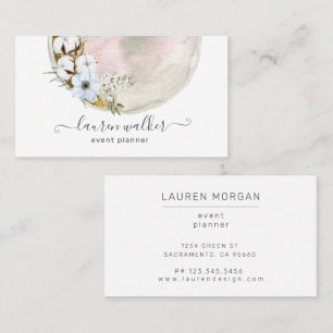 Bohemian Full Moon Elegant Business Card