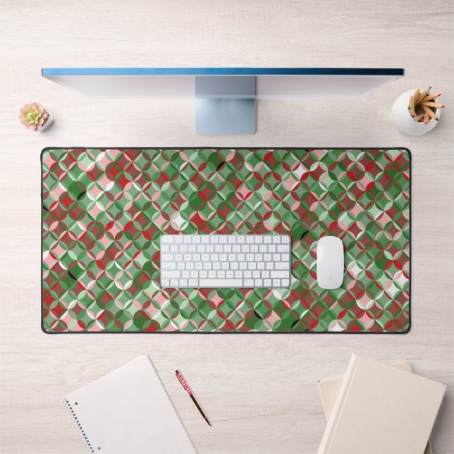 Bohemian Funky Christmas Checkerboard Pattern Desk Mat (Office 1)