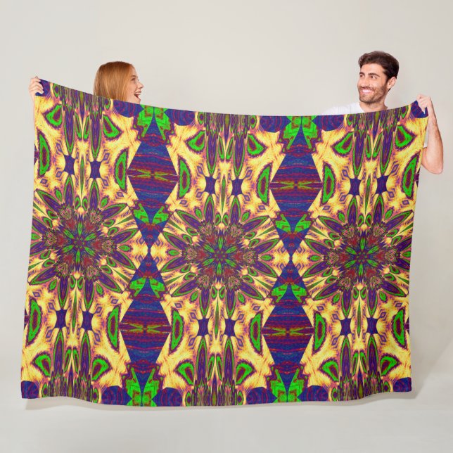 Bohemian Garden Flower In Summer 1 Floral  Fleece Blanket (In Situ)