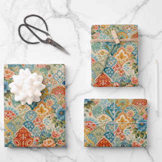 Bohemian Garden Mosaic Wrapping Paper Sheets