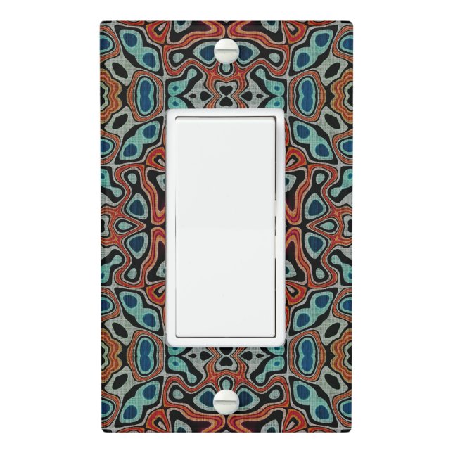 Bohemian Geometric Moroccan Mandala Art Pattern Light Switch Cover (In Situ)