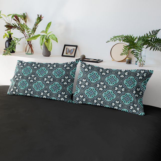 Bohemian Geometric Moroccan Mandala Art Pattern Pillow Case (Creator Uploaded)