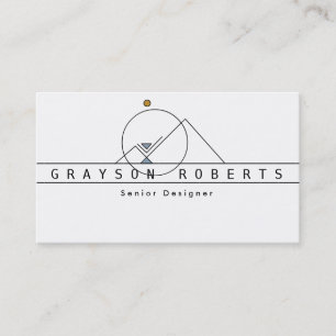 Bohemian Geometric Mountain Logo   Custom Business Business Card