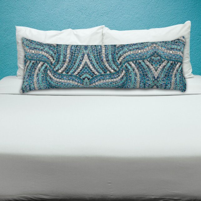 bohemian girly chic silver gray turquoise blue body pillow (bohemian girly chic silver gray turquoise blue body pillow)