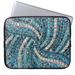  bohemian girly chic silver gray turquoise blue laptop sleeve