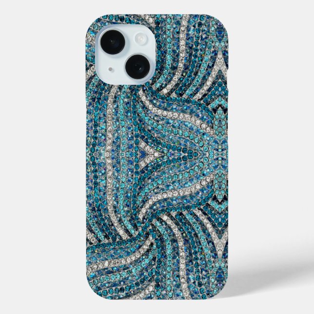  bohemian girly chic silver grey turquoise blue Case-Mate iPhone case (Back)