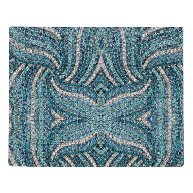 bohemian girly chic silver grey turquoise blue  jigsaw puzzle (Puzzle Horizontal)
