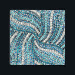 bohemian girly chic silver grey turquoise blue metal print<br><div class="desc">bohemian girly chic silver grey turquoise blue home accessories. The rhinestone design details are simulated in the artwork. No actual rhinestones will be used in the making of this product.</div>