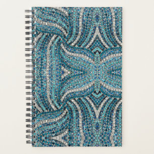 bohemian girly chic silver grey turquoise blue planner