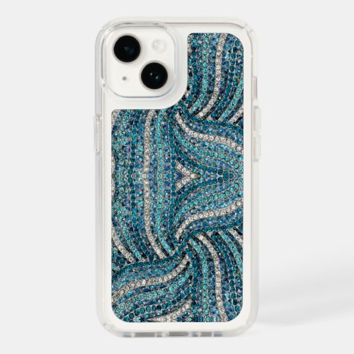 bohemian girly chic silver grey turquoise blue  speck iPhone 14 case