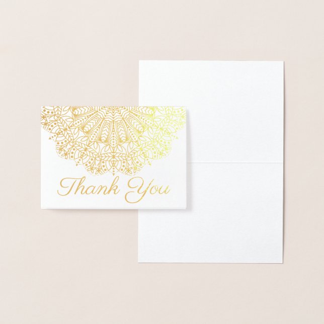 Bohemian Glam Gold Mandala Script Foil Card (Display)
