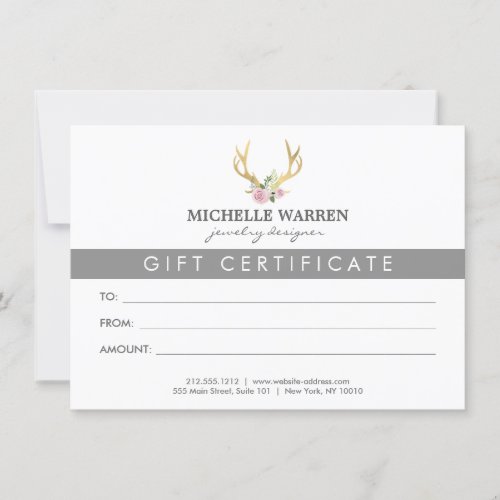Bohemian Gold Antlers Gift Certificate