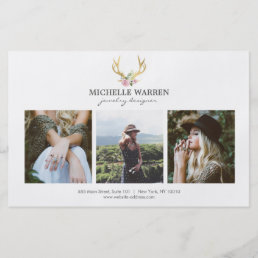 Bohemian Gold Antlers Jewelry Boutique Photo Flyer