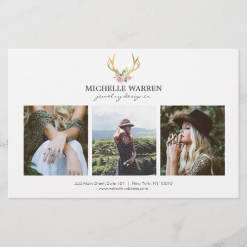 Bohemian Gold Antlers Jewelry Boutique Photo Flyer