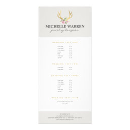 Bohemian Gold Antlers with Flowers II Rack Card