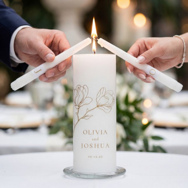 Bohemian Gold Floral Unity Candle Set (Creator Uploaded)