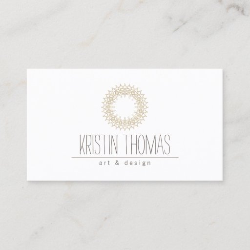 Customizable Bohemian Gold Sun Mandala Designer Business Card