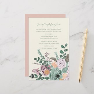 Bohemian green & blush Flowers Guest Information