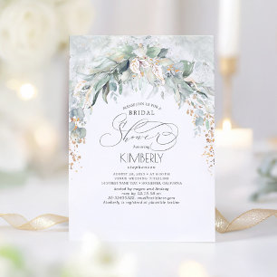 Bohemian Greenery Romantic Summer Bridal Shower Invitation