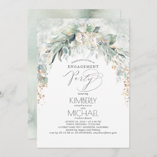 Bohemian Greenery Spring Garden Engagement Party Invitation