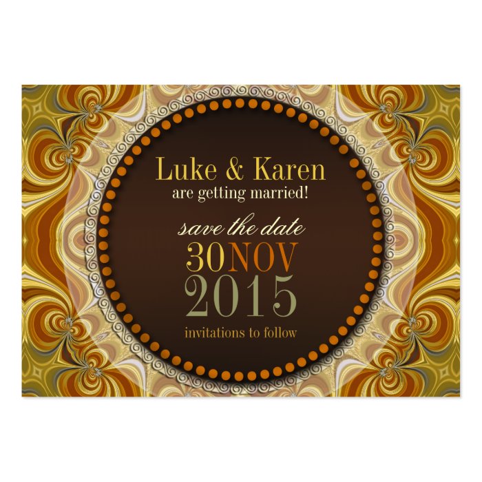 Bohemian Groove Swirls Save the Date Announce Card Business Card Templates