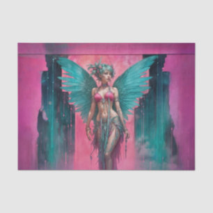 Bohemian Grunge Pink Fairy Decoupage Paper