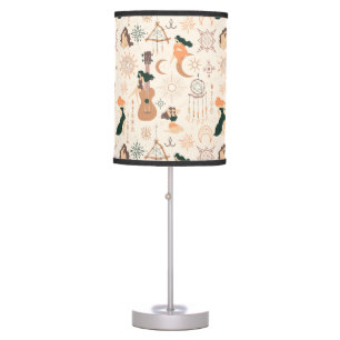Bohemian guitar girl with mystic  Dreamcatcher  Table Lamp