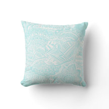 Bohemian Hand Drawn Doodle Mint Blue