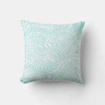 Bohemian Hand Drawn Doodle Mint Blue Throw Pillow at Zazzle