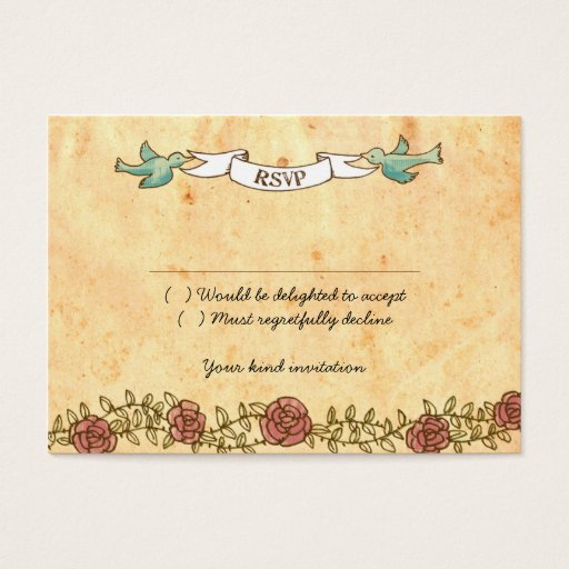 Customizable Rock 'n' Roll Wedding (Roses) RSVP Card Business Card Templates