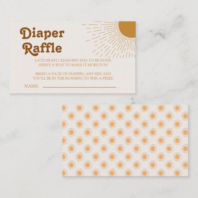 Bohemian Here Comes The Son Baby Shower Enclosure Card (Front/Back)